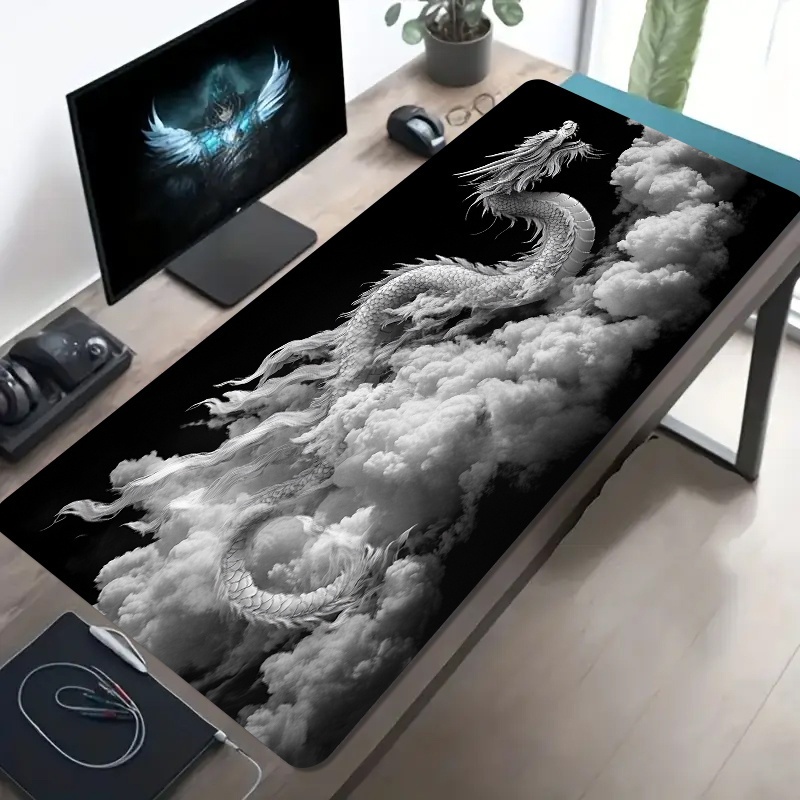 Desk Setup With Laptop - لوحة ماوس للألعاب بتصميم التنين باللونين