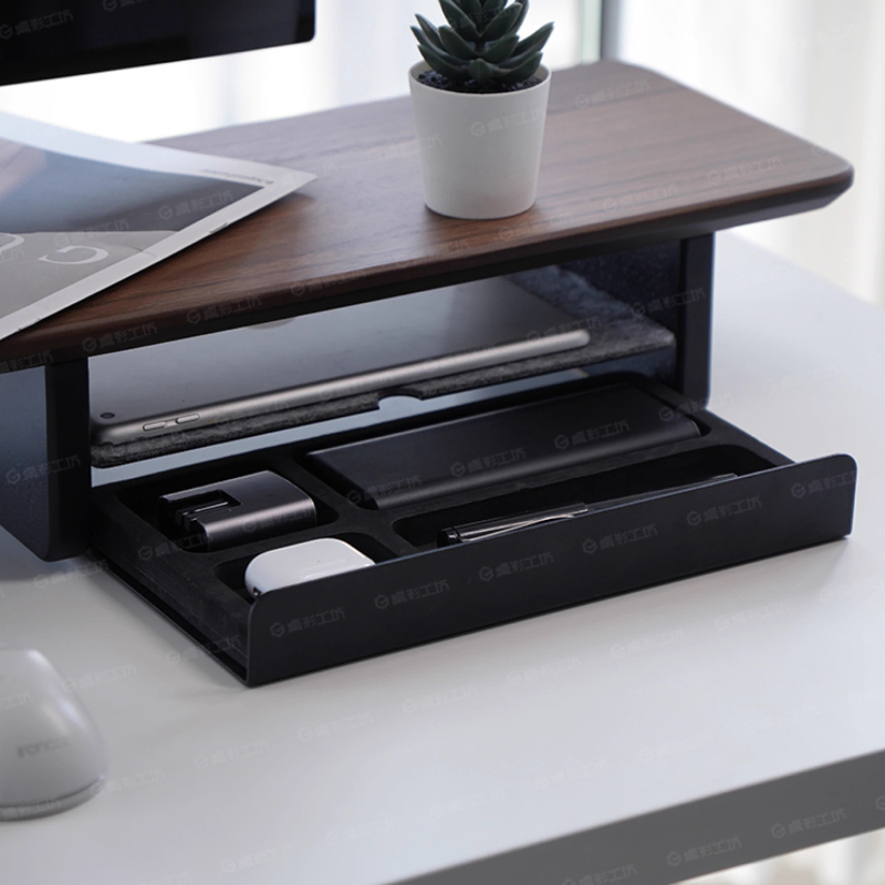 Desk Setup Office - حامل شاشة، أدراج تخزين، منظم مكتب