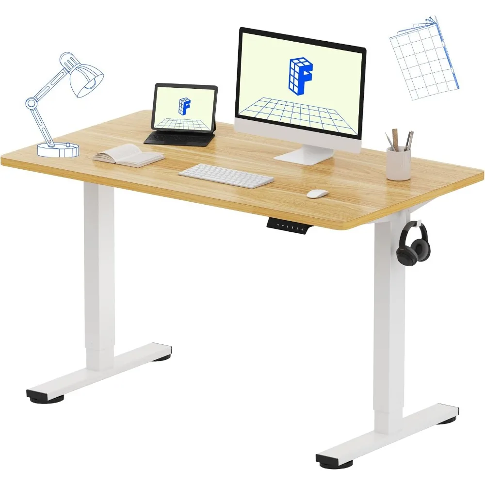 Desk Setup Dual Monitor - مكتب قائم بذاته قطعة واحدة مقاس