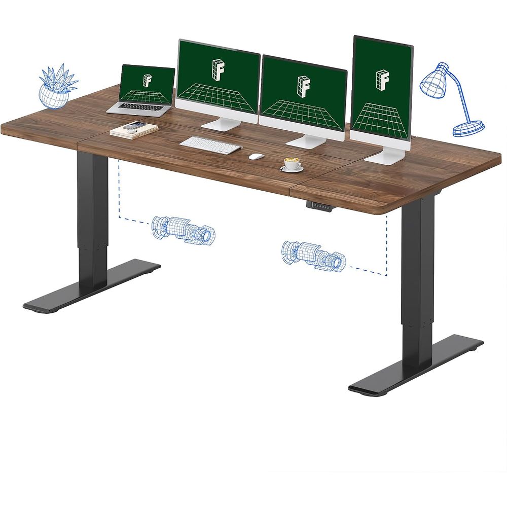 Desk Setup Dual Monitor - مكتب كهربائي قابل للوقوف مقاس 79