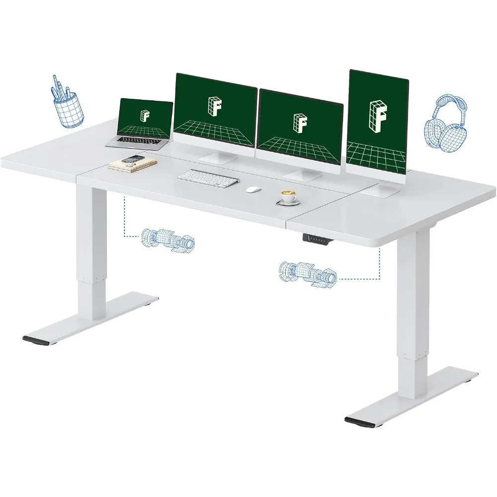 Desk Setup Dual Monitor - مكتب كهربائي قابل للتعديل من FLEXISPOT