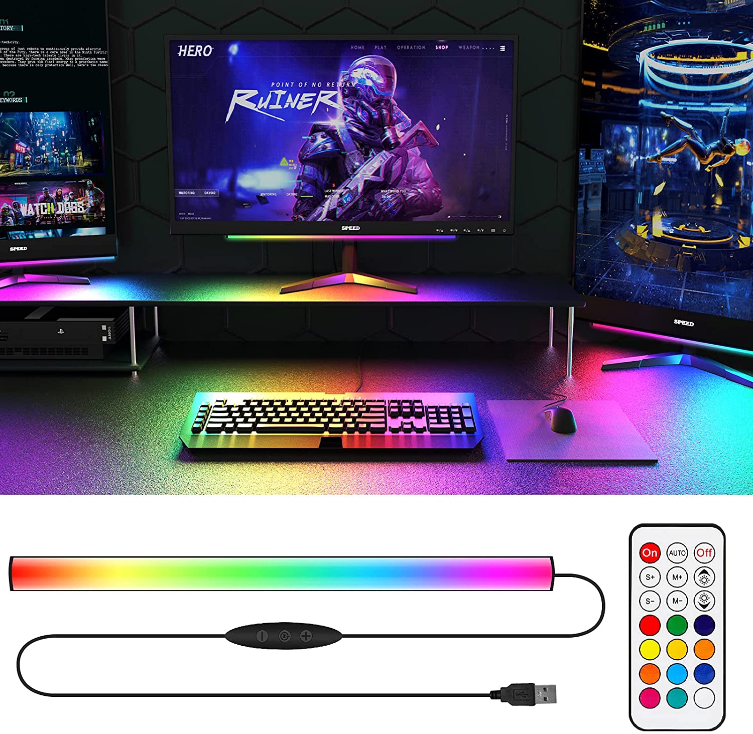 Desk Setup Rgb - شريط إضاءة تحت الشاشة RGB Dreamcolor