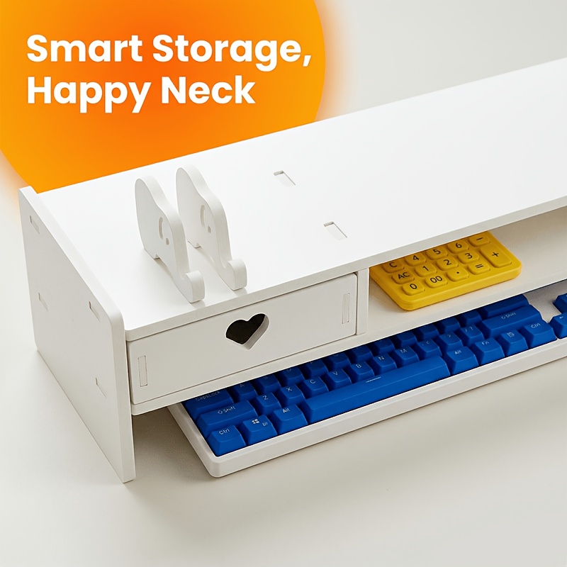 حامل شاشة أبيض بسيط من البولي  - مراجعة Desk Setup Accessories وسعره