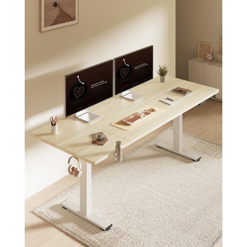 مكتب كهربائي قابل للوقوف من FL - مراجعة Desk Setup Office وسعره
