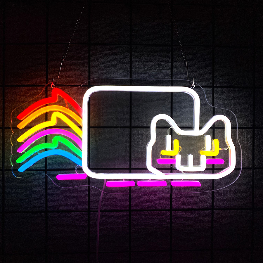لافتة نيون LED على شكل قطة قوس - مراجعة Ambient Light Bar Usb وسعره