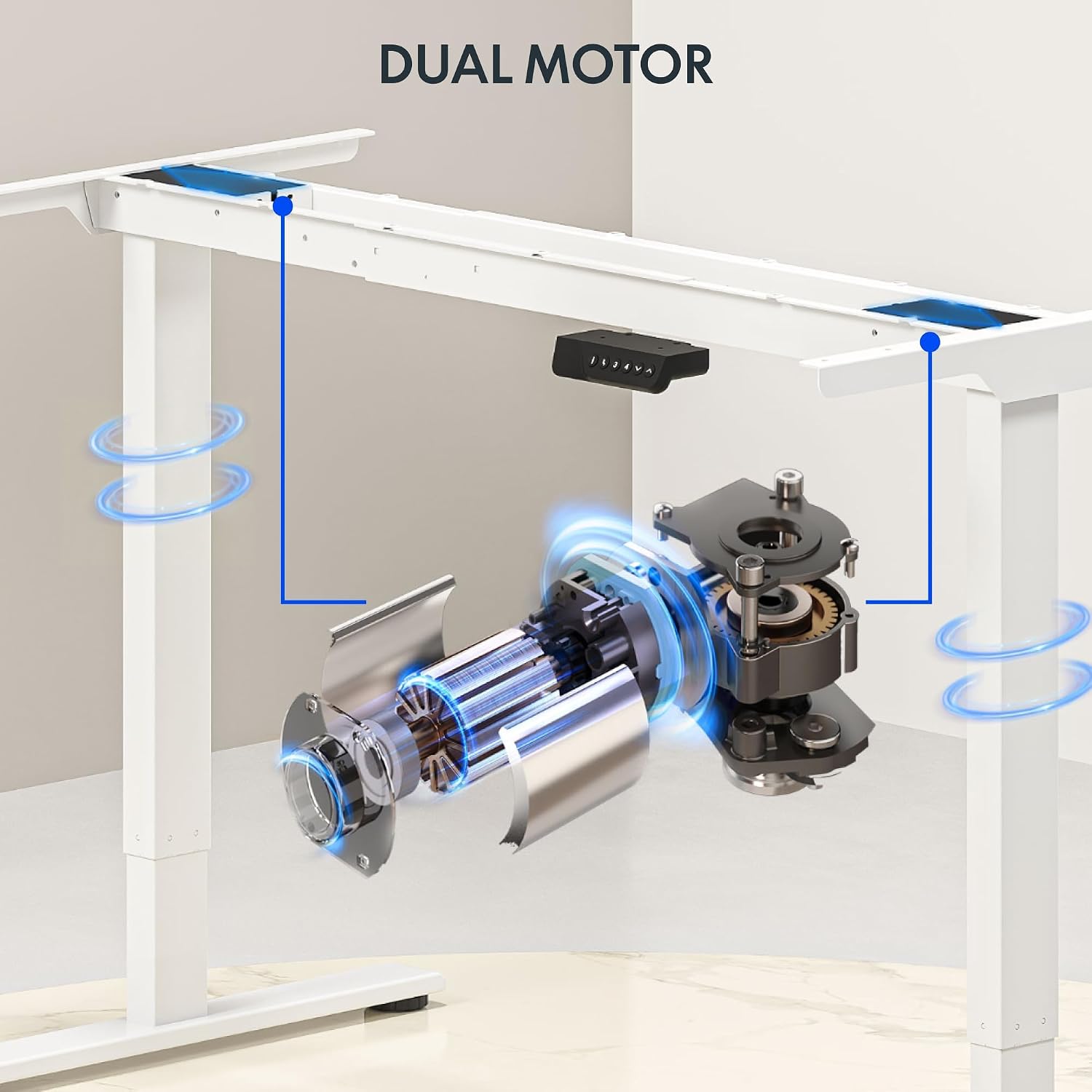 مكتب كهربائي قابل للرفع بمحركي - مراجعة Desk Setup Dual Monitor وسعره