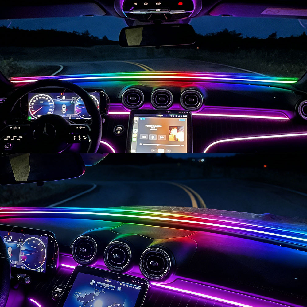 شريط إضاءة محيطية لزجاج السيار - مراجعة Ambient Light Bar Usb وسعره