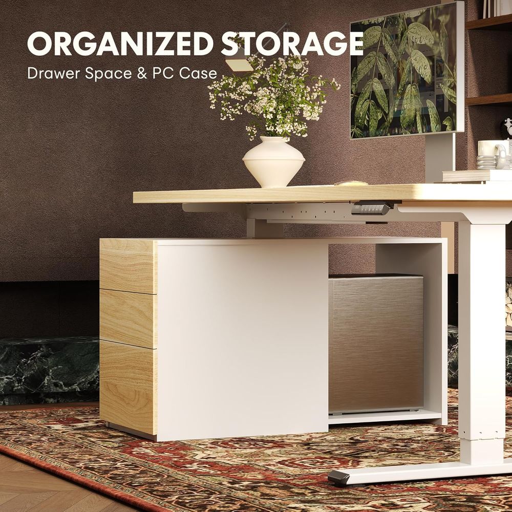 مكتب قابل للرفع بمحركين كبيرين - مراجعة Desk Setup Dual Monitor وسعره