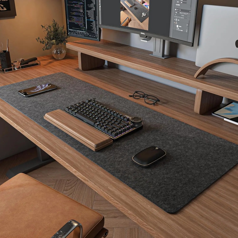 سجادة كمبيوتر مكتبية من اللباد - مراجعة Desk Setup Dark وسعره