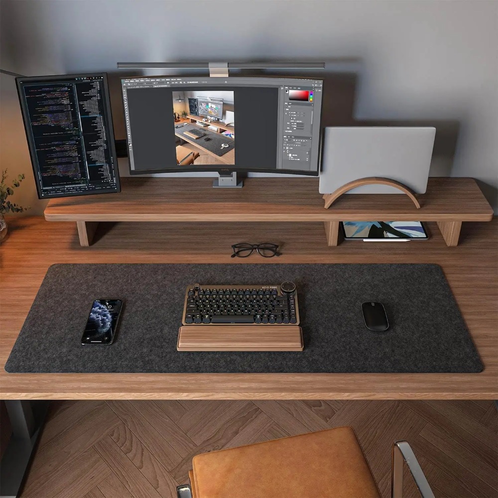 سجادة كمبيوتر مكتبية من اللباد - مراجعة Desk Setup Dark وسعره
