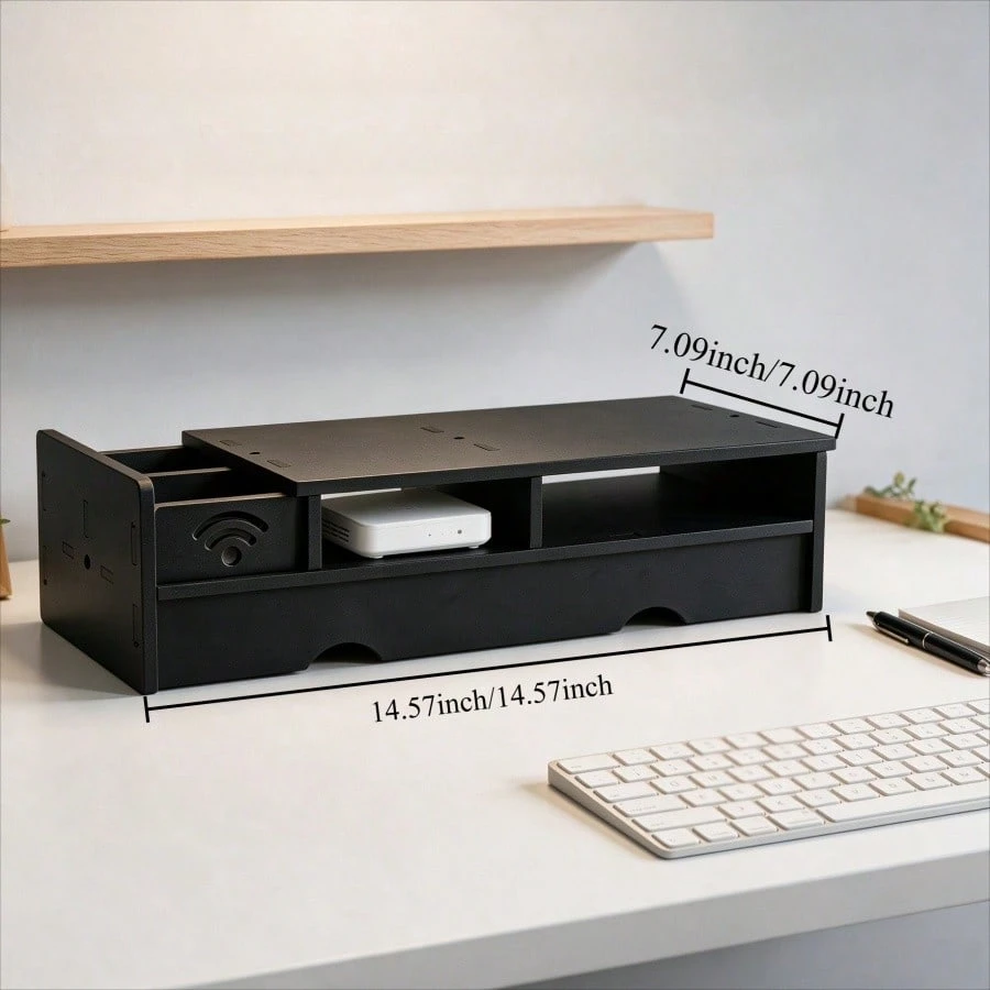 صندوق تخزين راوتر واي فاي أسود - مراجعة Desk Setup Tech وسعره