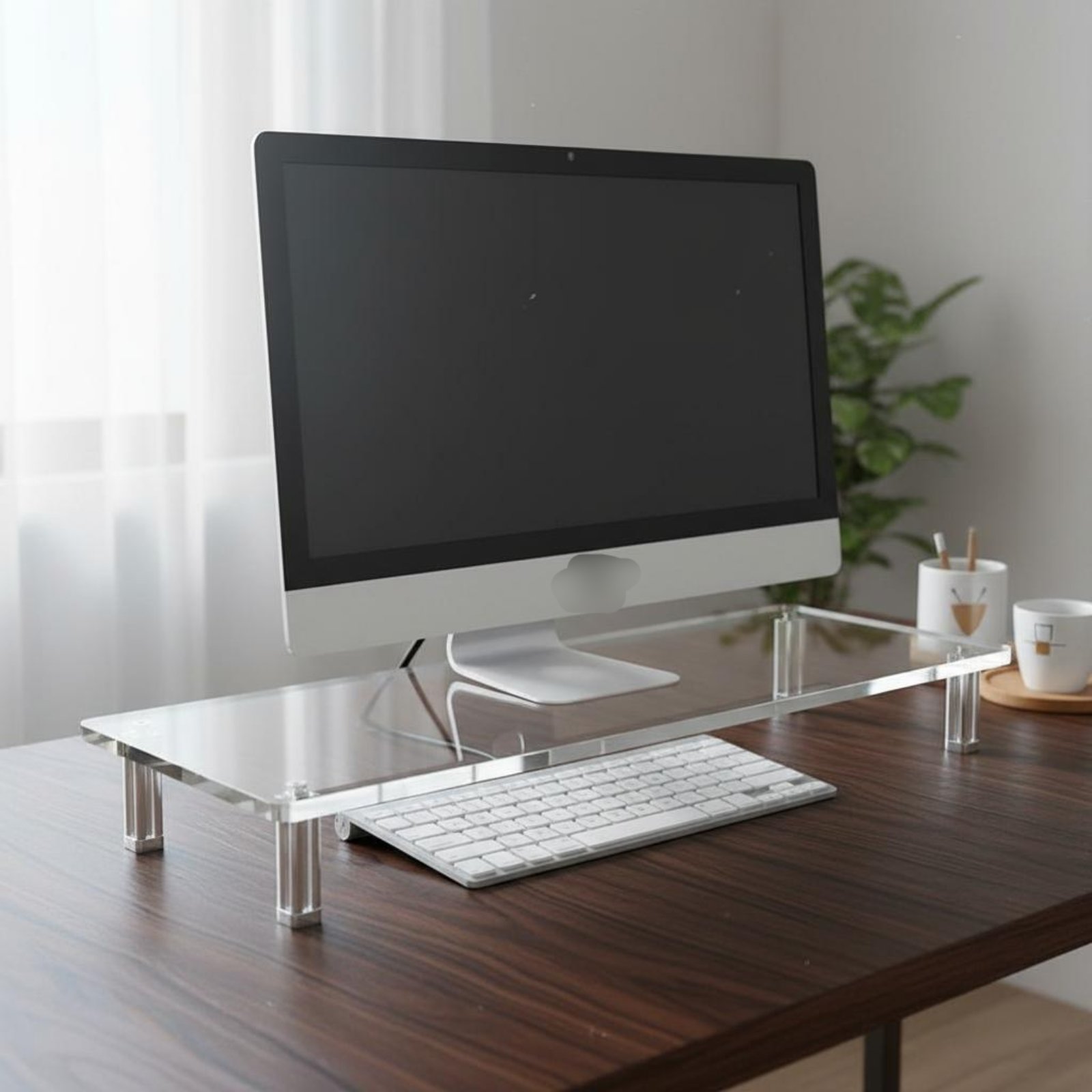 حامل شاشة أكريليك شفاف وسهل ال - مراجعة Desk Setup Accessories وسعره