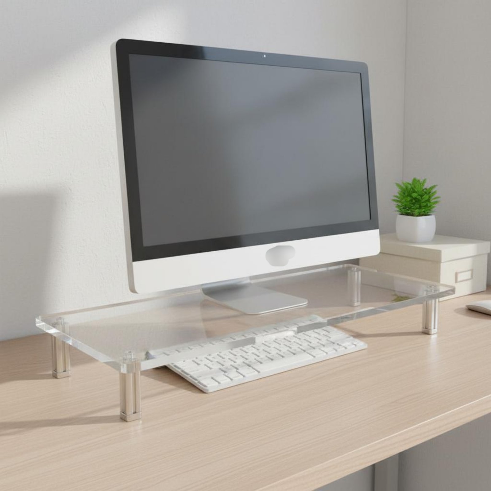 حامل شاشة أكريليك شفاف وسهل ال - مراجعة Desk Setup Accessories وسعره