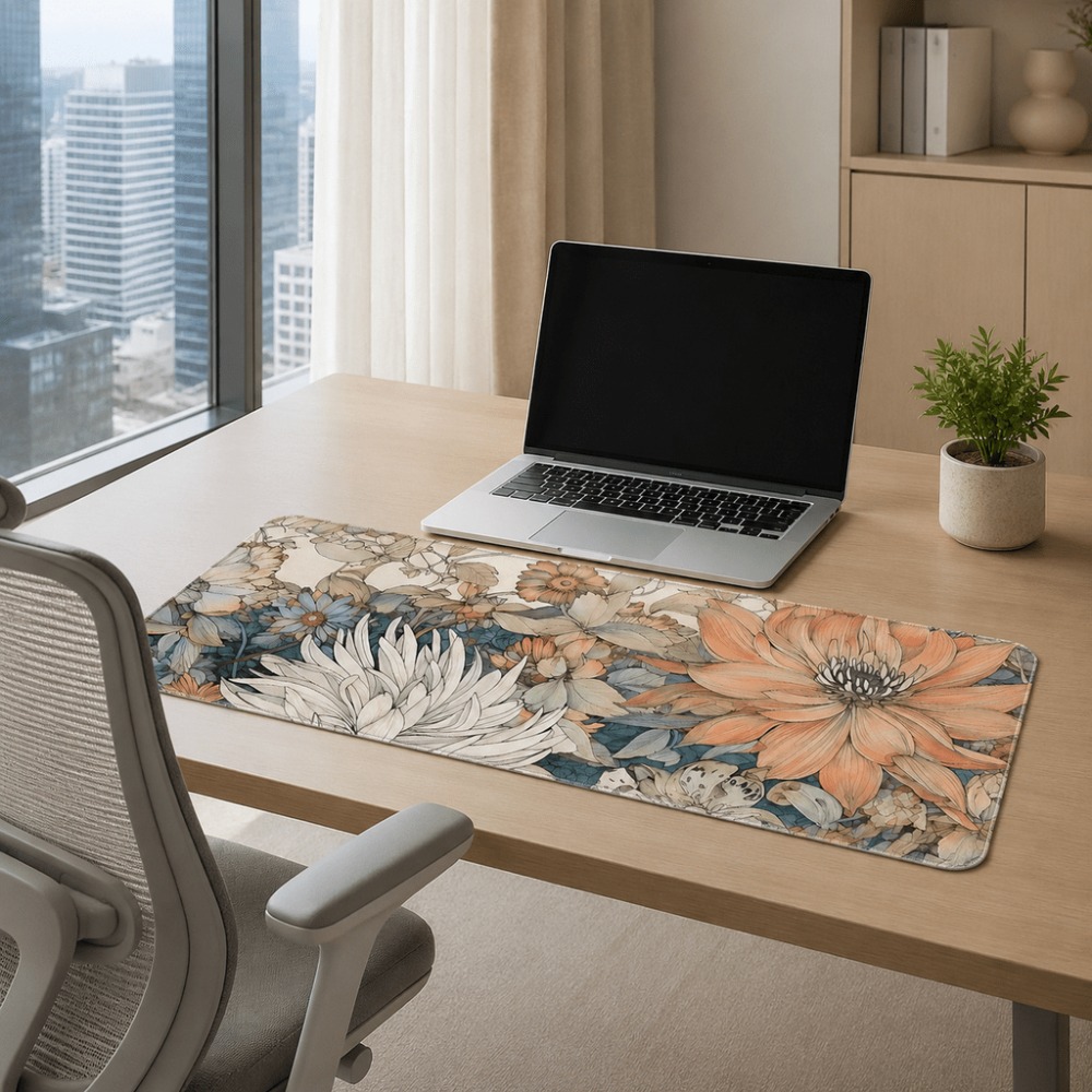 مفرش طاولة بنمط زهور عتيق، يتم - مراجعة Desk Setup With Laptop وسعره