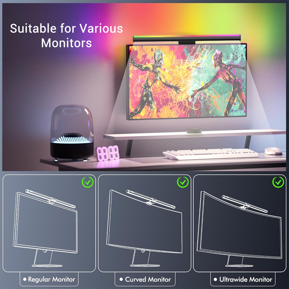 شريط إضاءة واي فاي للشاشة، مصب - مراجعة Desk Setup Rgb وسعره