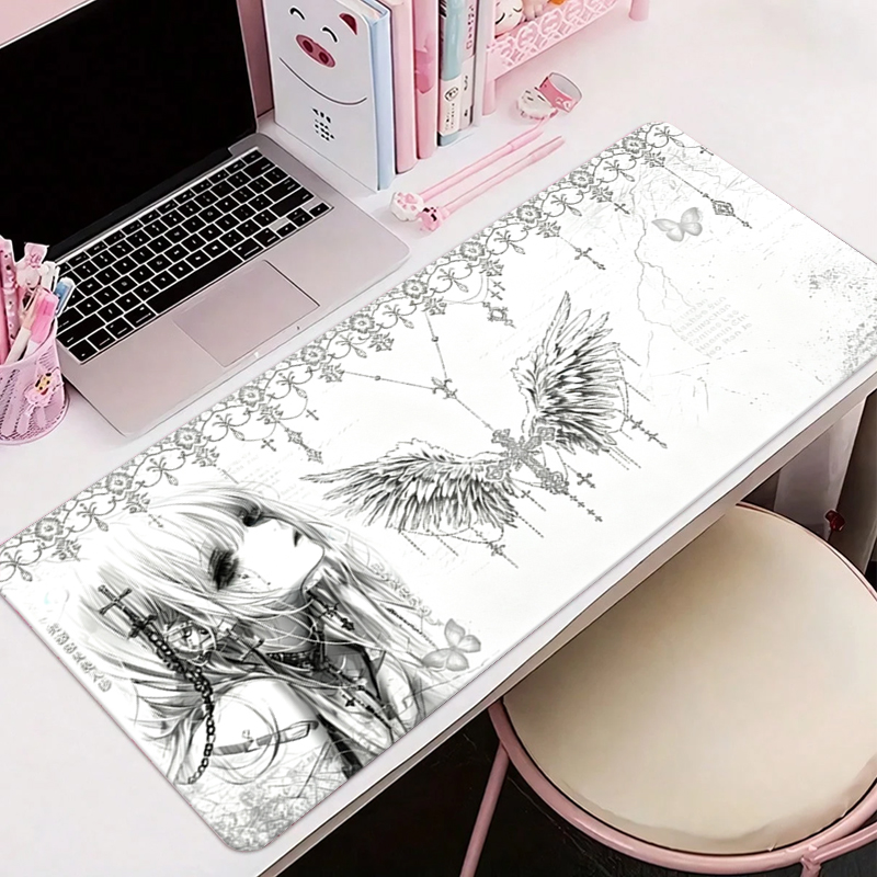 لوحة ماوس جلدية سوداء وبيضاء ب - مراجعة Desk Setup Rug وسعره