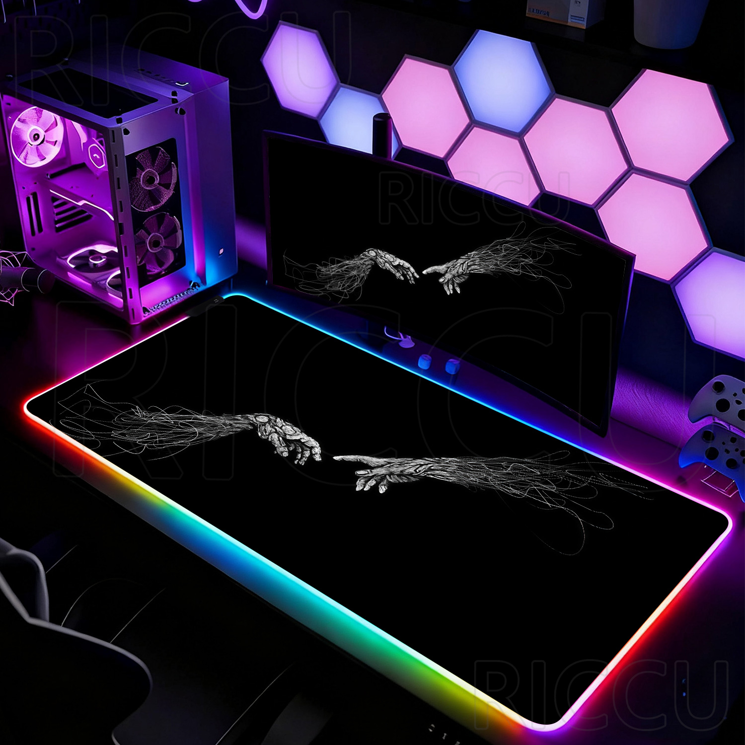 سجادة ماوس كبيرة الحجم RGB XXL - مراجعة Desk Setup With Laptop وسعره