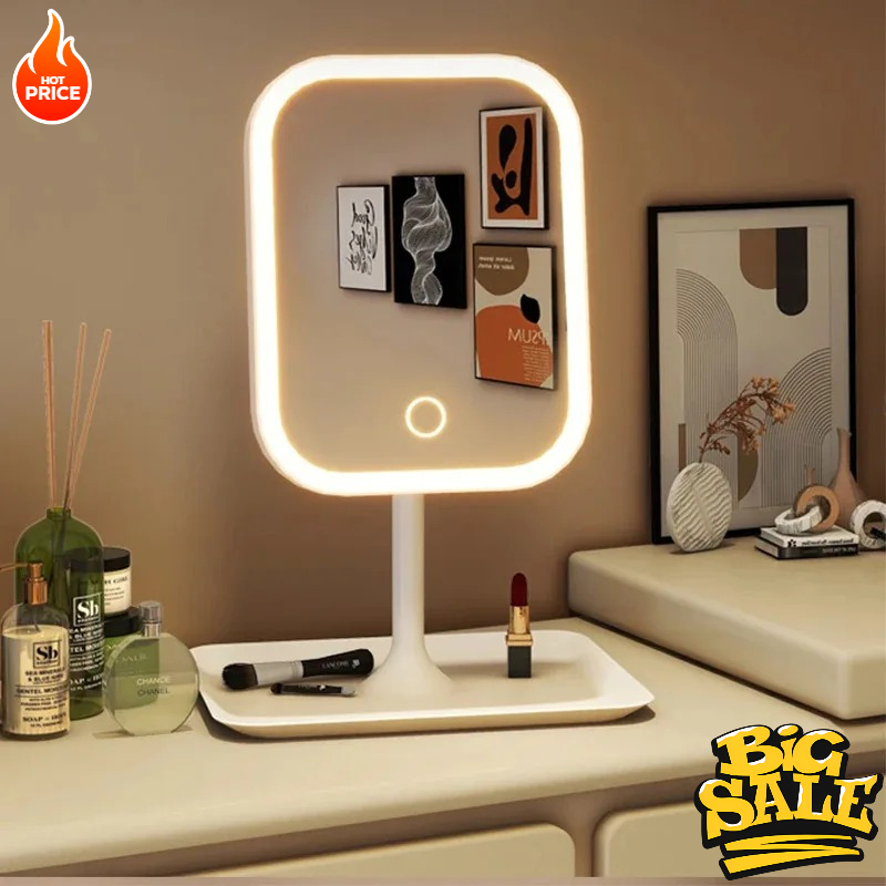 مرآة تجميل حديثة بإضاءة LED لل - مراجعة Desk Setup Light وسعره
